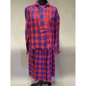 Don Sayres, plaid skirt set, size 8